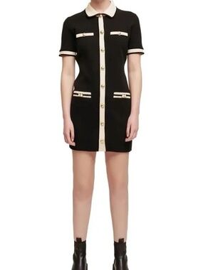 NWT MAJE BLACK MINI KNIT DRESS